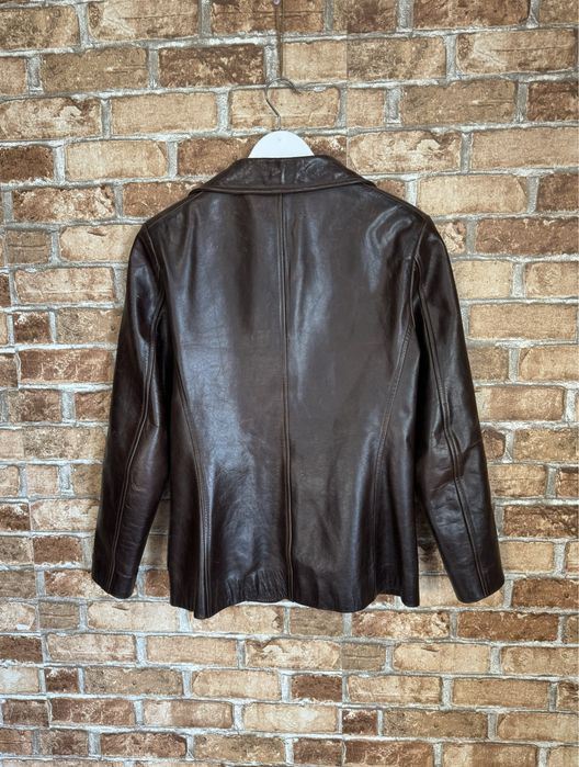 Кожаный пиджак Jigsaw женский винтажный жакет made in England