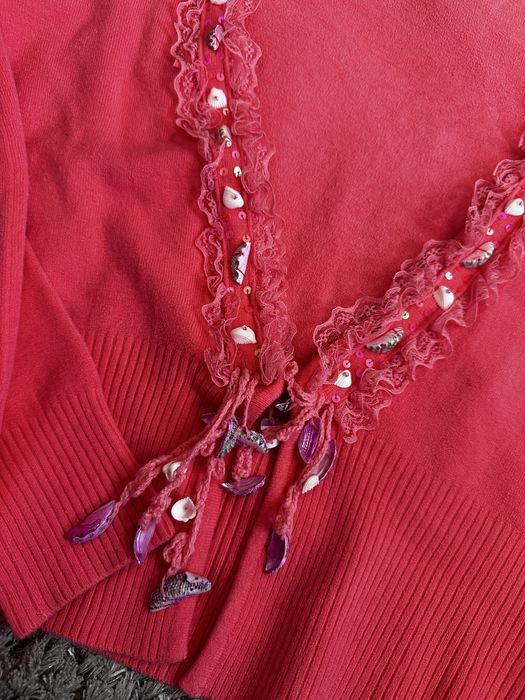 Вінтажний кораловий кардиган