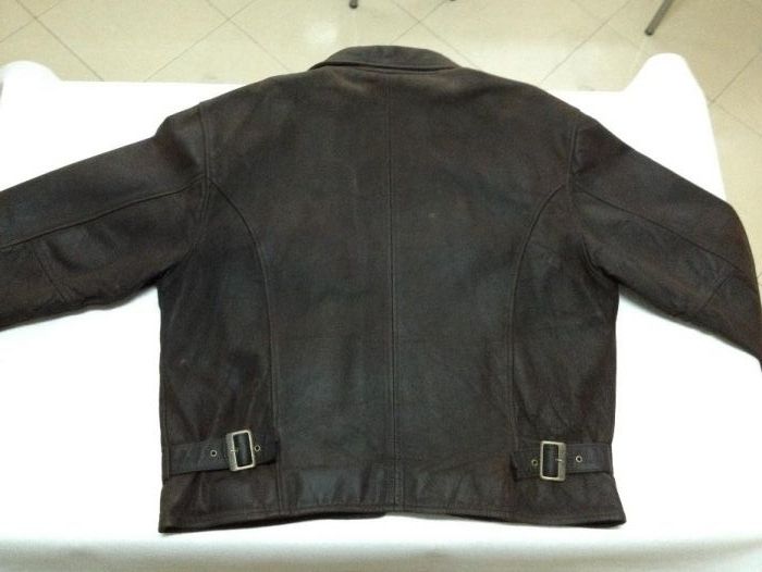 Casaco Couro Genuino Soviet Urban Tribe Castanho Preto Homem Tamanho L