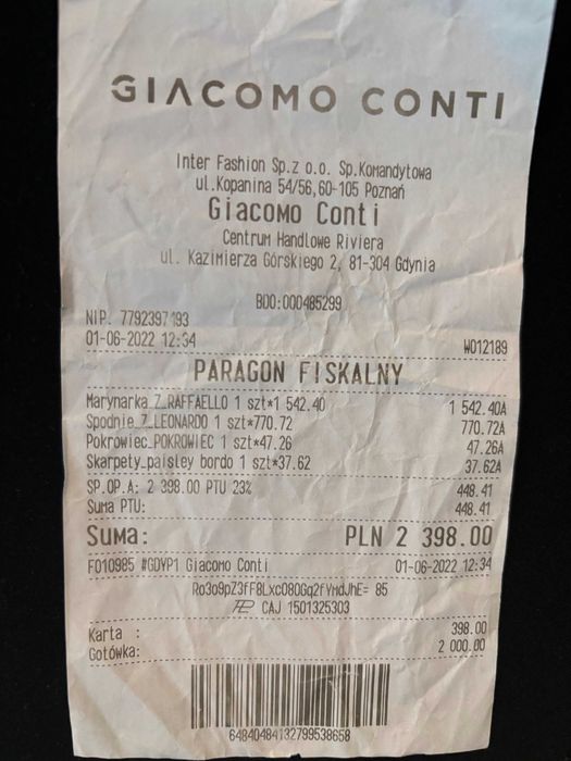 Garnitur męski Giacomo Conti 170/86 sprany - szaro niebieski w krate