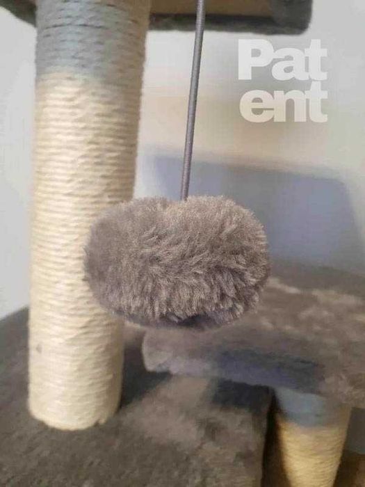 Szary drapak dla kota domek legowisko budka miękki drapanie