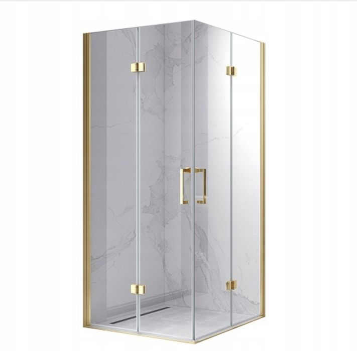 Nowa Kabina Prysznicowa Kwadratowa KZ08B ZŁOTA 80x80 CM.
