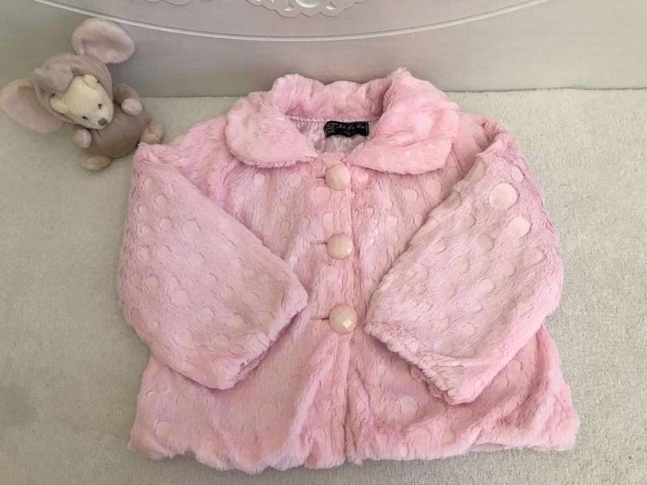Красивая розовая шубка из искусственного меха, курточка меховая