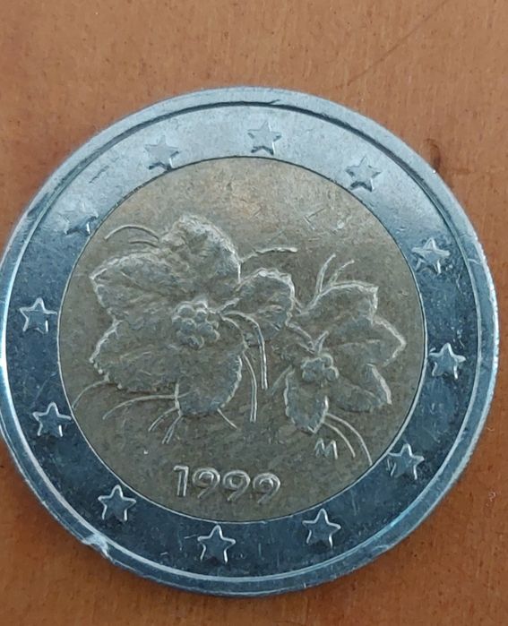 Moeda 2 Euros 1999 Finlândia com defeito