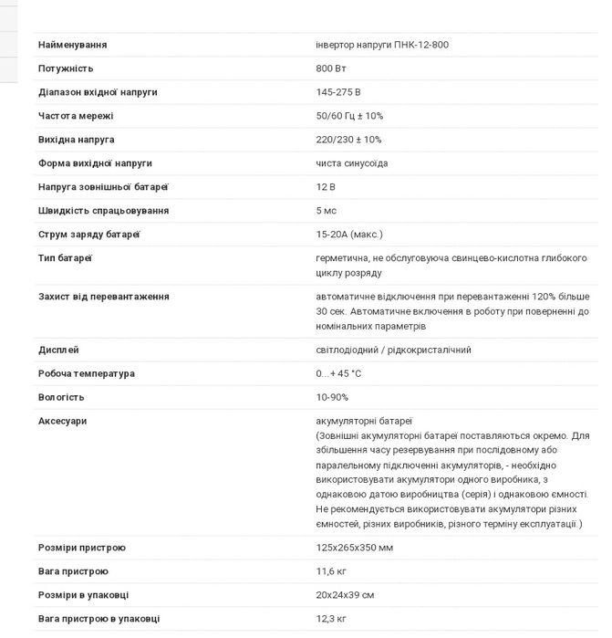 Інвертор напруги елім 12-600вт