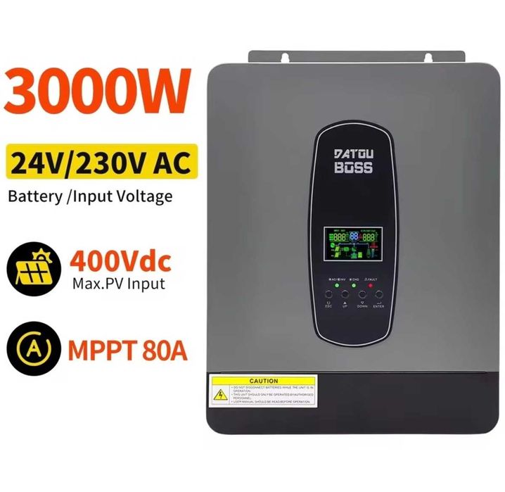 НАЛИЧИЕ Гибридный инвертор 24V-220V DATOUBOSS DT2430 3kW MPPT 80AWiFi