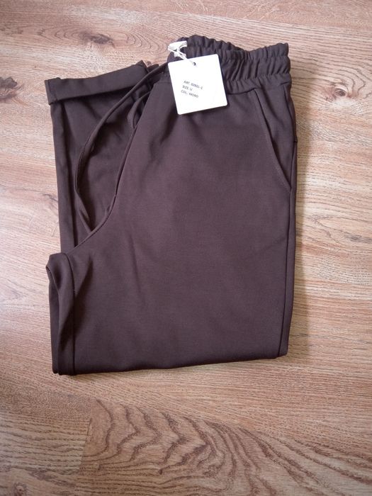 Spodnie damskie z wiskozy Wiya czekolada