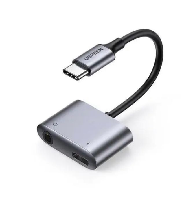 Адаптер перехідник UGREEN 2 in 1 USB C to USB C + 3,5 adapter DAC chip