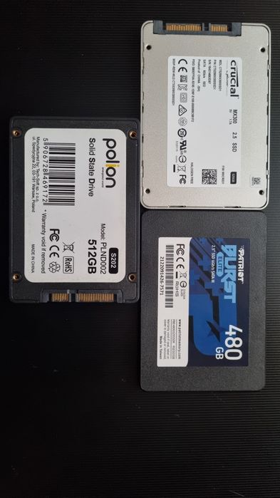 Ssd crucial 525gb, patriot 480gb, polion 512gb