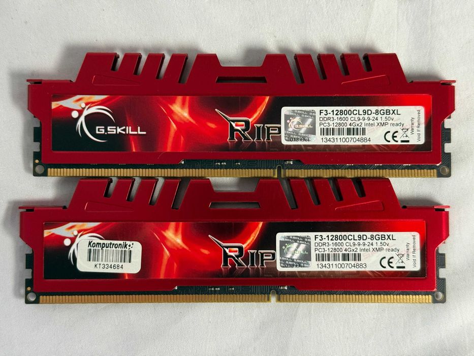 Pamięć RAM DDR3 G.SKILL RipjawsX 2x4GB 8GB 1600MHz