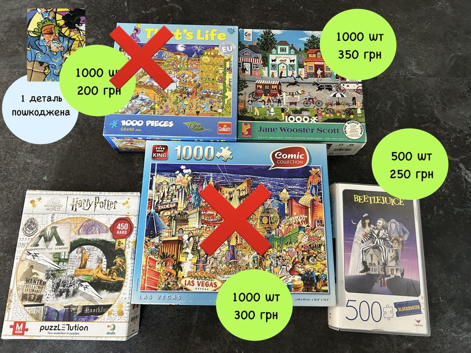 Пазли різних виробників