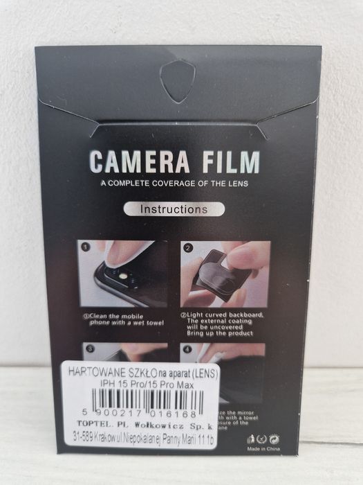 Hartowane szkło na aparat (LENS) do Iphone 15 Pro/15 Pro Max (wyspa)