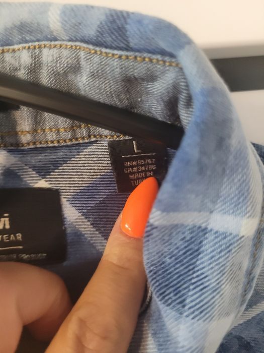 Koszula męska jeansowa Mavi w kratę rozm L