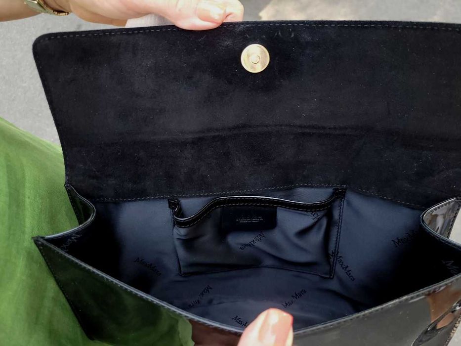 Кожаный лаковый клатч Max Mara Оригинал