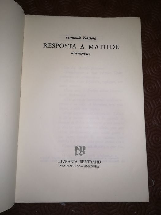 Resposta a Matilde