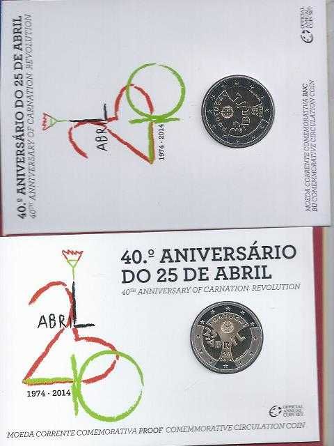 Euros   Portugal   2 Euros  Proof  40º Aniversario do 25 de Abril
