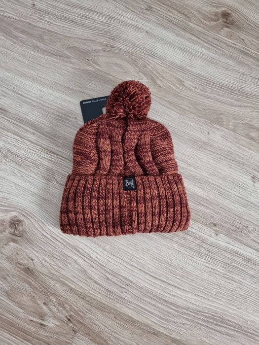 Czapka z pomponem buff brązowy melanż dziecięca