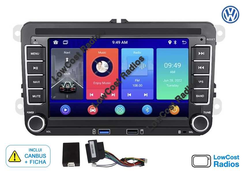 Auto Rádio GPS Android 15 • VW • SKODA • SEAT - Multimédia - 9 Polegadas • 7 Polegadas | CARPLAY • ANDROID AUTO