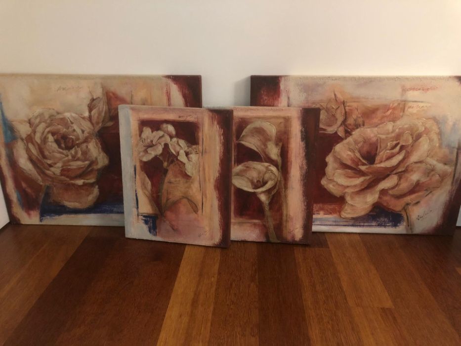 Conjunto de quadros de flores