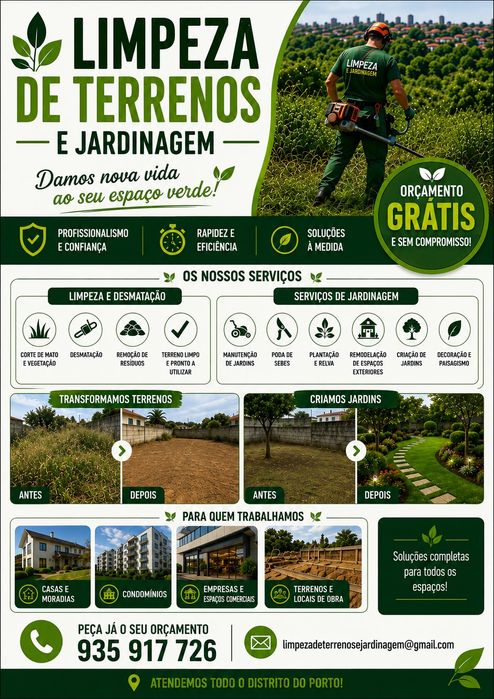 Limpeza de terrenos e jardinagem