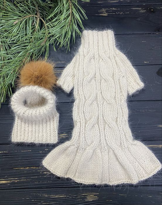 Hand knit Вʼязаний одяг собак. Светри, жилетки, комбези,плаття.