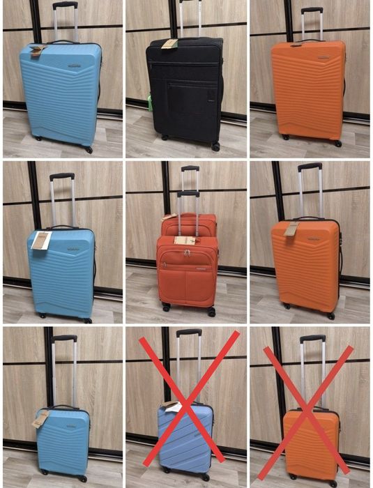 Валізи фірмові American tourister та Samsonite, валізи для поїздок преміум сегменту, якість і легкість
