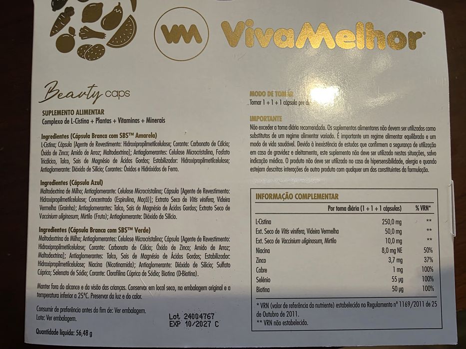 Vendo Cápsulas Beauty Viva Melhor