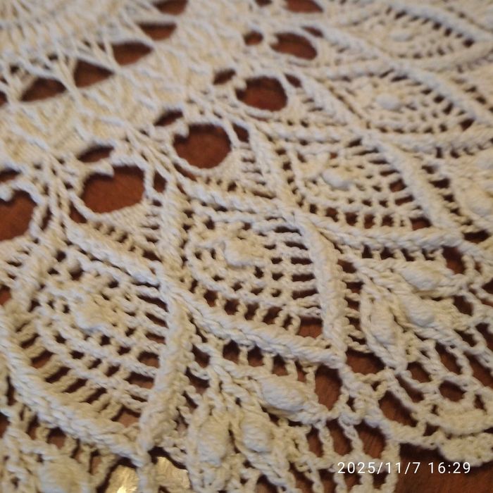 Серветка гачком салфетка 43см крючком колір топленого молока,молочний.