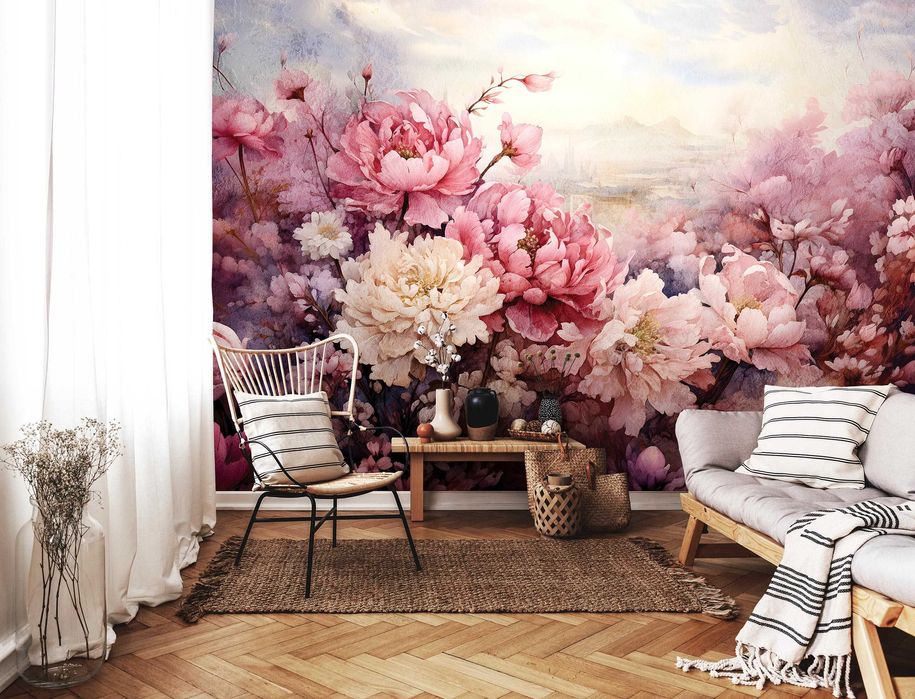 Fototapeta Subtelne Kremowe Kwiaty Róż Beż 3D Twój Rozmiar + KLEJ