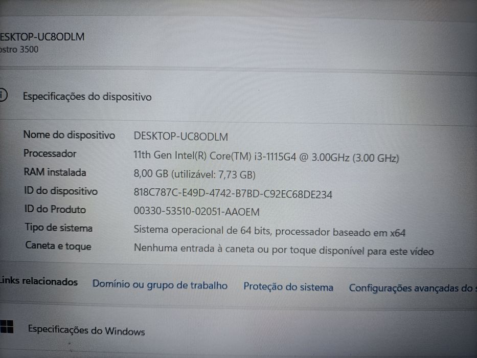 Dell vostro 15 3000 i3 11°geracao