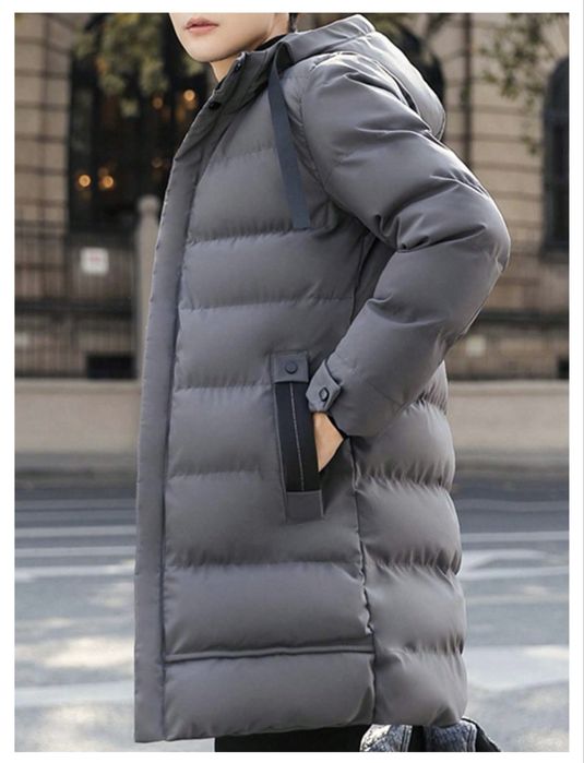 Куртка демисезонная с капюшоном / Мужская / Серая / XXL