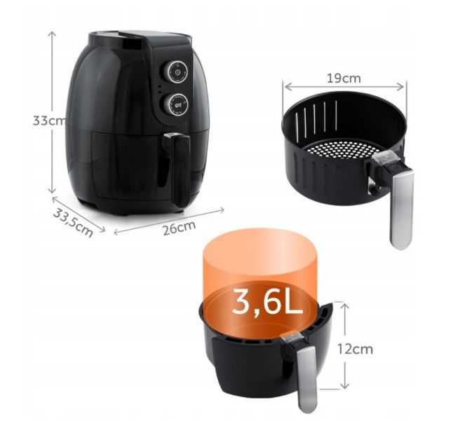 frytkownica beztłuszczowa air fryer BERDSEN 3,6l