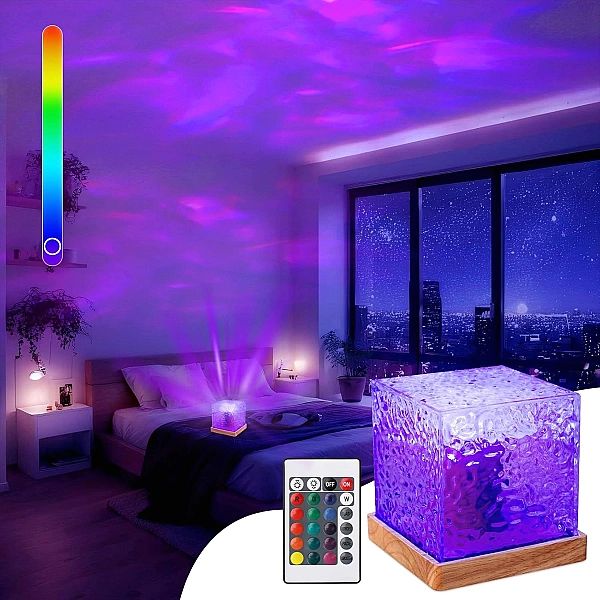 Projektor Gwiazd Led Lampka Nocna Zorza Polarna Ocean 16 Kolorów Pilot