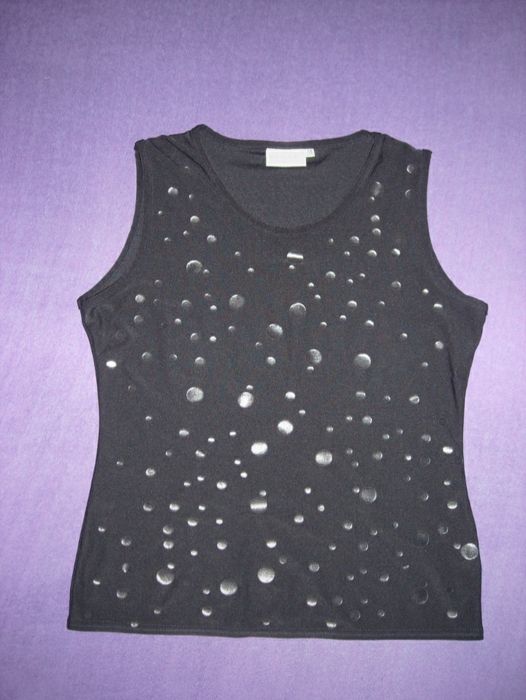 HENNES czarna bluzka bez rękawów r.M