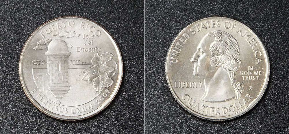 25 центов 'Штаты и территории США', набор из 6 монет, 2009