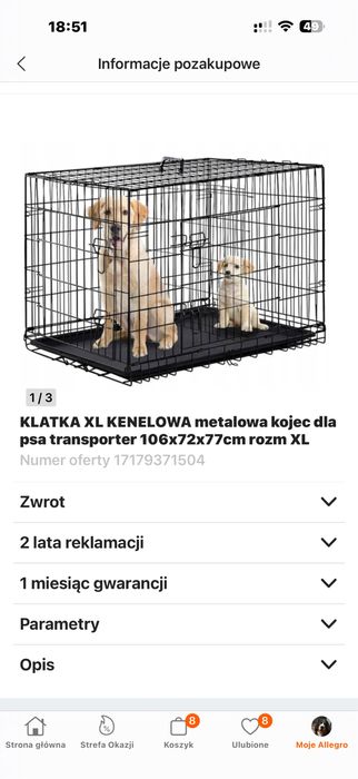 Klatka kennelowa dla psa duza
