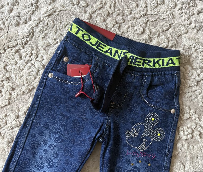 Дитячі демісезонні джинси на резинці для дівчинки 92-122 2-7 років