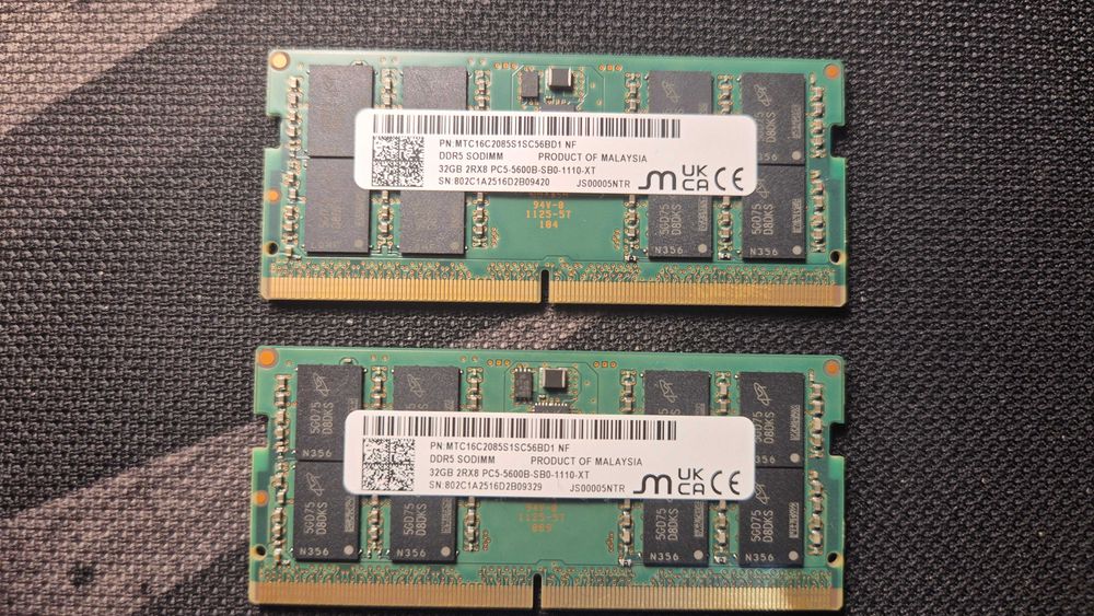 Pamięć DDR5 5600MHz SODIMM do laptopa 2x 32GB (64GB)
