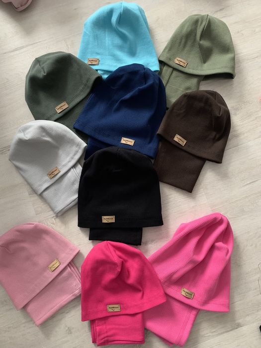 Fiolet/rudy//bordo/czerwony czapka i komin 2-4 latka
