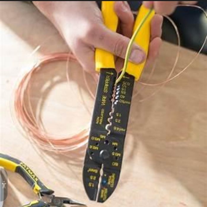 Обтискні кліщі 220мм, для зачистки, обрізки проводів, (до 6мм кв) Stan