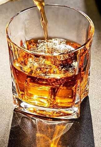 Szklanki do Whiskey Whisky Koniaku Burbona AMISGLASS 300 ml Zestaw x4