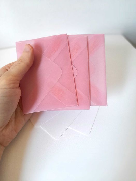 Kit de envelopes e cartões ACEO Atc papelaria cor-de-rosa