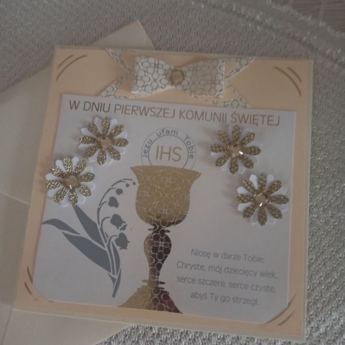 Kartka pamiątka z okazji I Komunii Świętej i