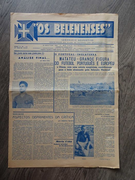 Antigo Jornal Belenenses Maio 1955