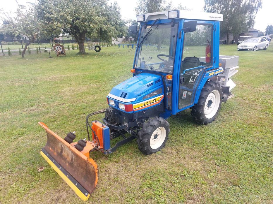 Iseki TU318, Kubota Yanmar Traktorek Pług + Posypywarka