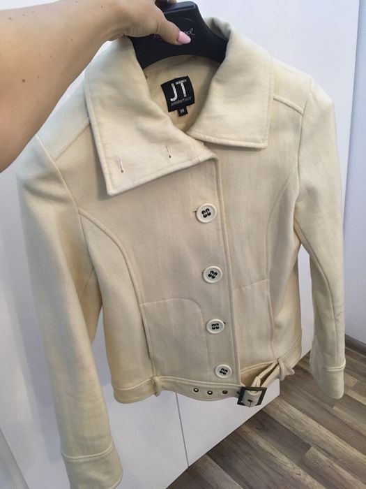 Kurtka flauszowa, kremowa, 36