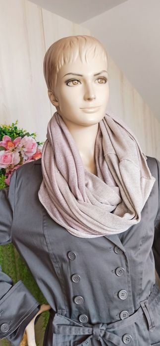 Sg Szal szalik tuba beżowy wpadający w brudny róż