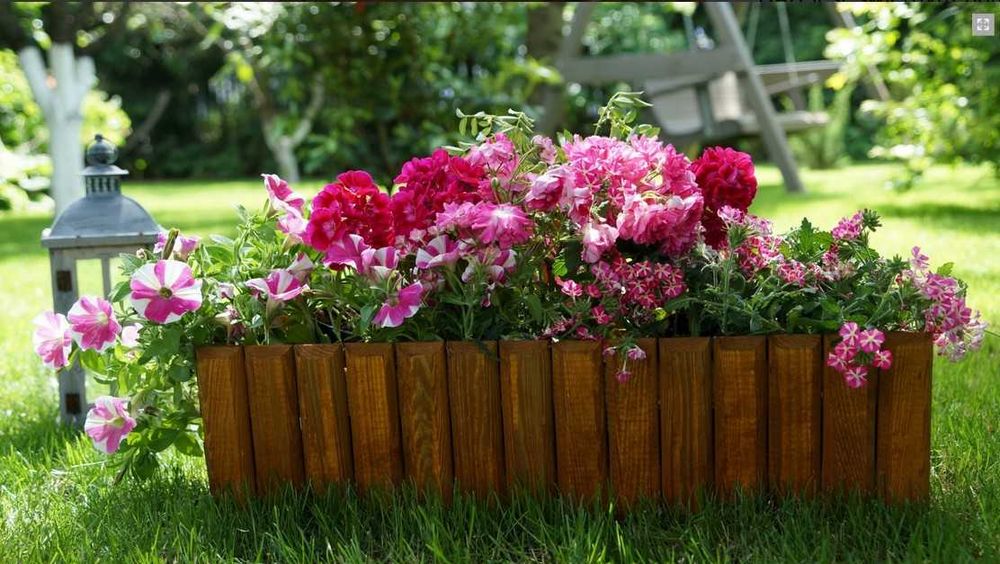 9 sztuk Doniczka balkonowa ogrodowa tarasowa 20x60x17 Brązowa