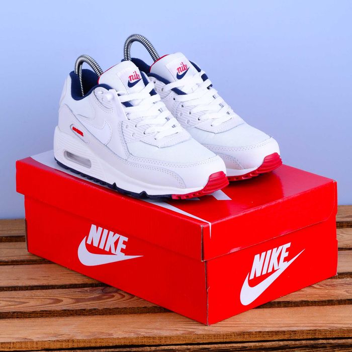 (2317) Кросівки Nike Air Max 90 сірі з білим (37-41) найк найки