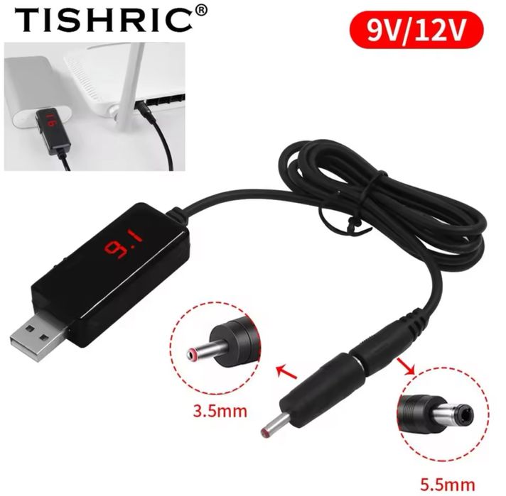 Кабель для роутера TISHRIC USB DC 5.5/3. 5 mm, 9-12 V| Wi-Fi | Power